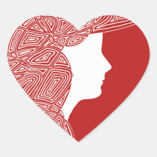 Madame Red Heart Stickers