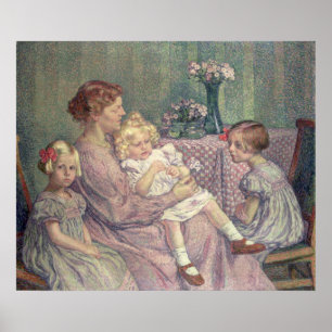 Madame van de Velde en haar kinderen, 1903 Poster