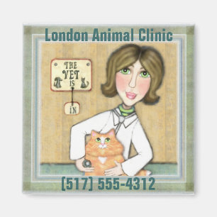 Madame Veterinarian et aimant de réfrigérateur d