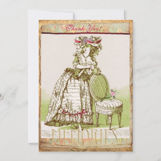 Madame victorienne carte de remerciements de Mys (Devant)