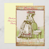Madame victorienne carte de remerciements de Mys (Devant / Derrière)