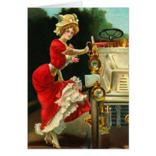 Madame victorienne et son automobile