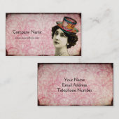 Madame vintage avec le carte de visite de (Devant / Derrière)