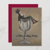 Madame vintage d'amusement dans des invitations de (Devant / Derrière)