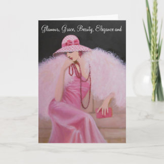 Madame vintage fascinante, carte d'anniversaire