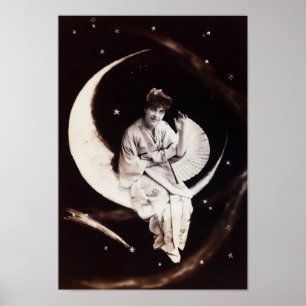 Madame vintage Poster de lune