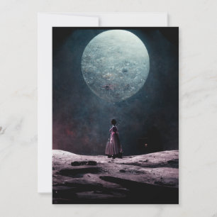 Madame vlinder op de maan bedankkaart