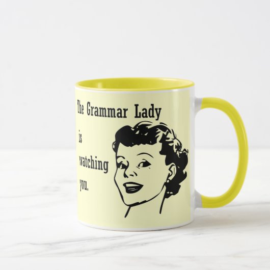 Madame Watching Mugs de grammaire (Droite)