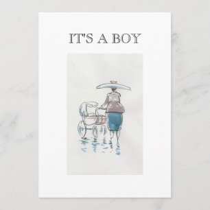 Madame With Pram It est une carte de garçon