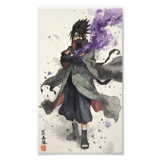 Madara Uchiha – Cinematic Watercolor Behang Foto Afdruk