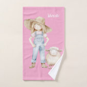 Mädchen mit Lamm Handdoek (Handdoek)