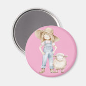 Mädchen mit Lamm Magneet (Voorkant / Achterkant)