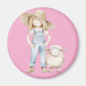 Mädchen mit Lamm Magneet (Voorkant)