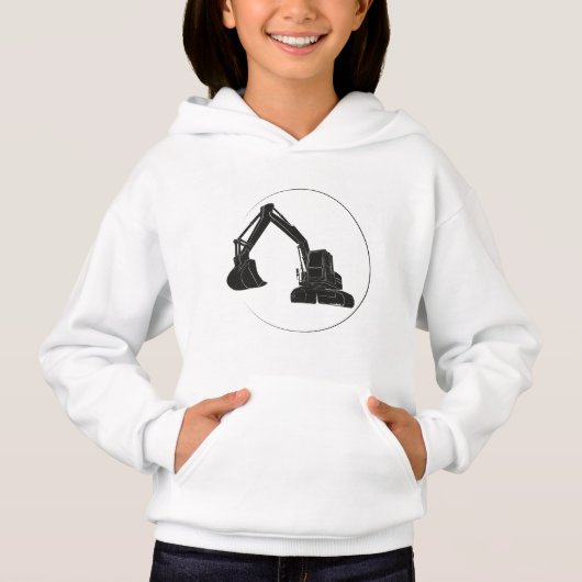 Mädchen Pullover Hoodie mit Bagger-Grafik (Voorkant)