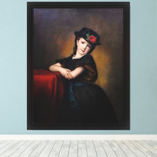 Mädchenporträt door Samuel Baruch Ludwig Halle Canvas Afdruk (Insitu (Houten vloer))