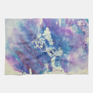 Maddie blauwe en paarse impressionistische theedoe theedoek