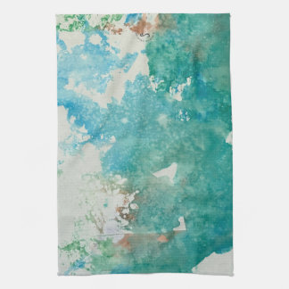 Maddie green and blue impression dish towel theedoek