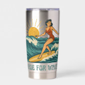 Made For Waves Surfer - Retro Surfing Pin-Up Art Geïsoleerde Drinkbeker (Voorkant)