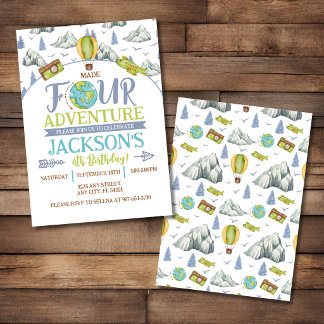 Made Four Adventure 4e Verjaardagsuitnodiging Kaart