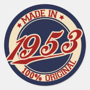 Made in 1953 ronde sticker