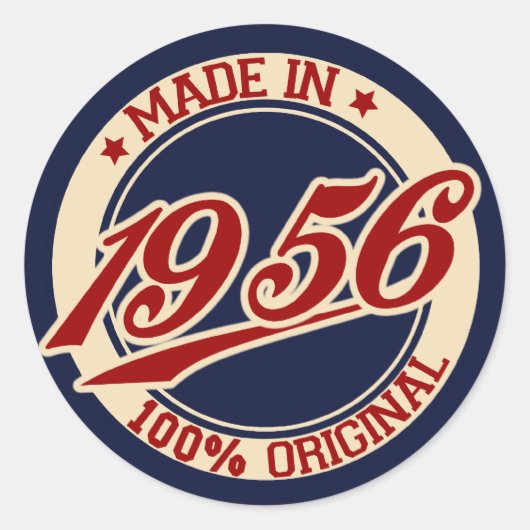 Made in 1956 ronde sticker (Voorkant)