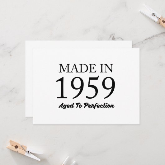 Made in 1959 kaart (Voorkant / Achterkant in situ)