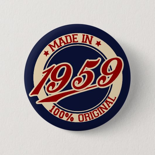 Made in 1959 ronde button 5,7 cm (Voorkant)