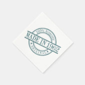 Made in 1962, geboortejaar, rondrubberzegel Logo Servetten (Hoek)