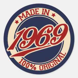 Made in 1969 ronde sticker
