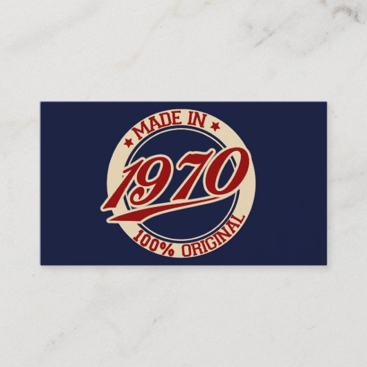 Made in 1970 visitekaartje (Voorkant)
