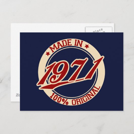 Made in 1971 briefkaart (Voorkant / Achterkant)