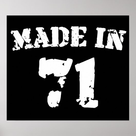 Made in 1971 poster (Voorkant)