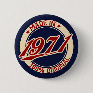 Made in 1971 ronde button 5,7 cm