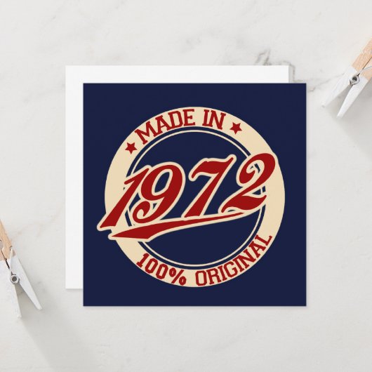 Made in 1972 kaart (Voorkant / Achterkant in situ)