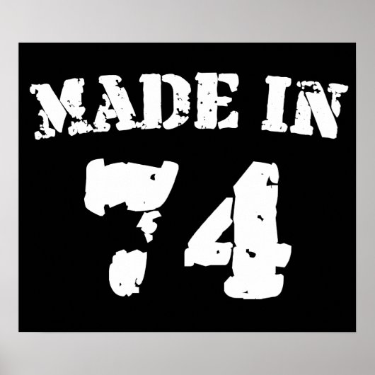 Made in 1974 poster (Voorkant)