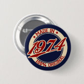 Made in 1974 ronde button 5,7 cm (Voorkant /achterkant)