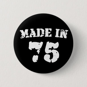 Made in 1975 ronde button 5,7 cm