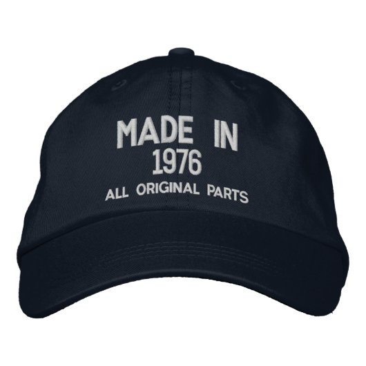 Made in 1976 Embroidered Cap - Customizable Geborduurde Pet (Voorkant)