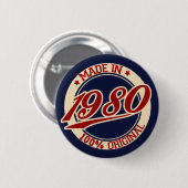 Made in 1980 ronde button 5,7 cm (Voorkant /achterkant)