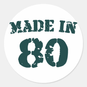 Made in 1980 ronde sticker