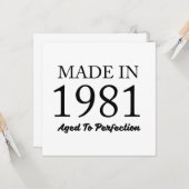 Made in 1981 kaart (Voorkant / Achterkant in situ)