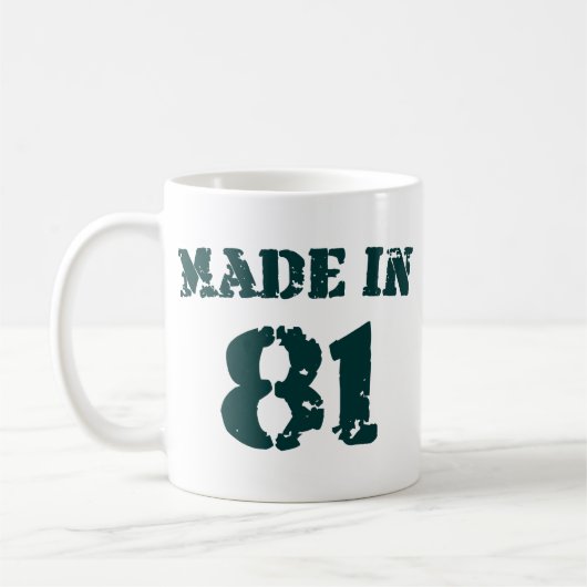 Made in 1981 koffiemok (Links)