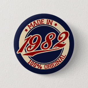 Made in 1982 ronde button 5,7 cm