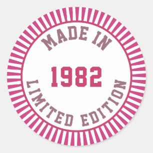 Made in 1982 ronde sticker