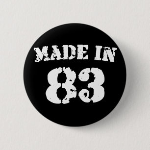 Made in 1983 ronde button 5,7 cm