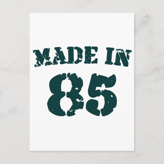 Made in 1985 briefkaart (Voorkant)
