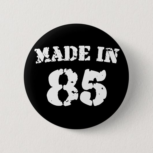 Made in 1985 ronde button 5,7 cm (Voorkant)