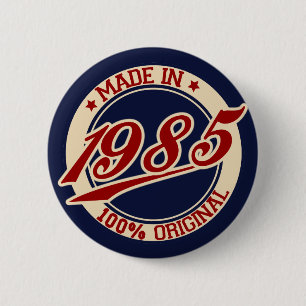 Made in 1985 ronde button 5,7 cm