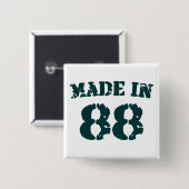 Made in 1988 vierkante button 5,1 cm (Voorkant /achterkant)