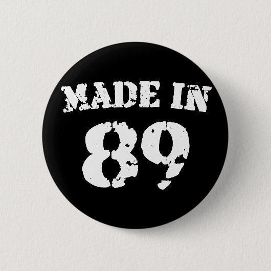 Made in 1989 ronde button 5,7 cm (Voorkant)